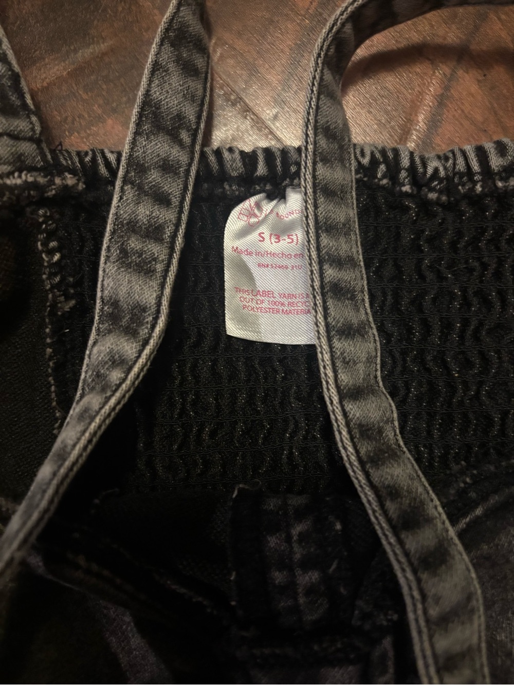 Black Wash Denim Corset Top - Picture 3 of 3